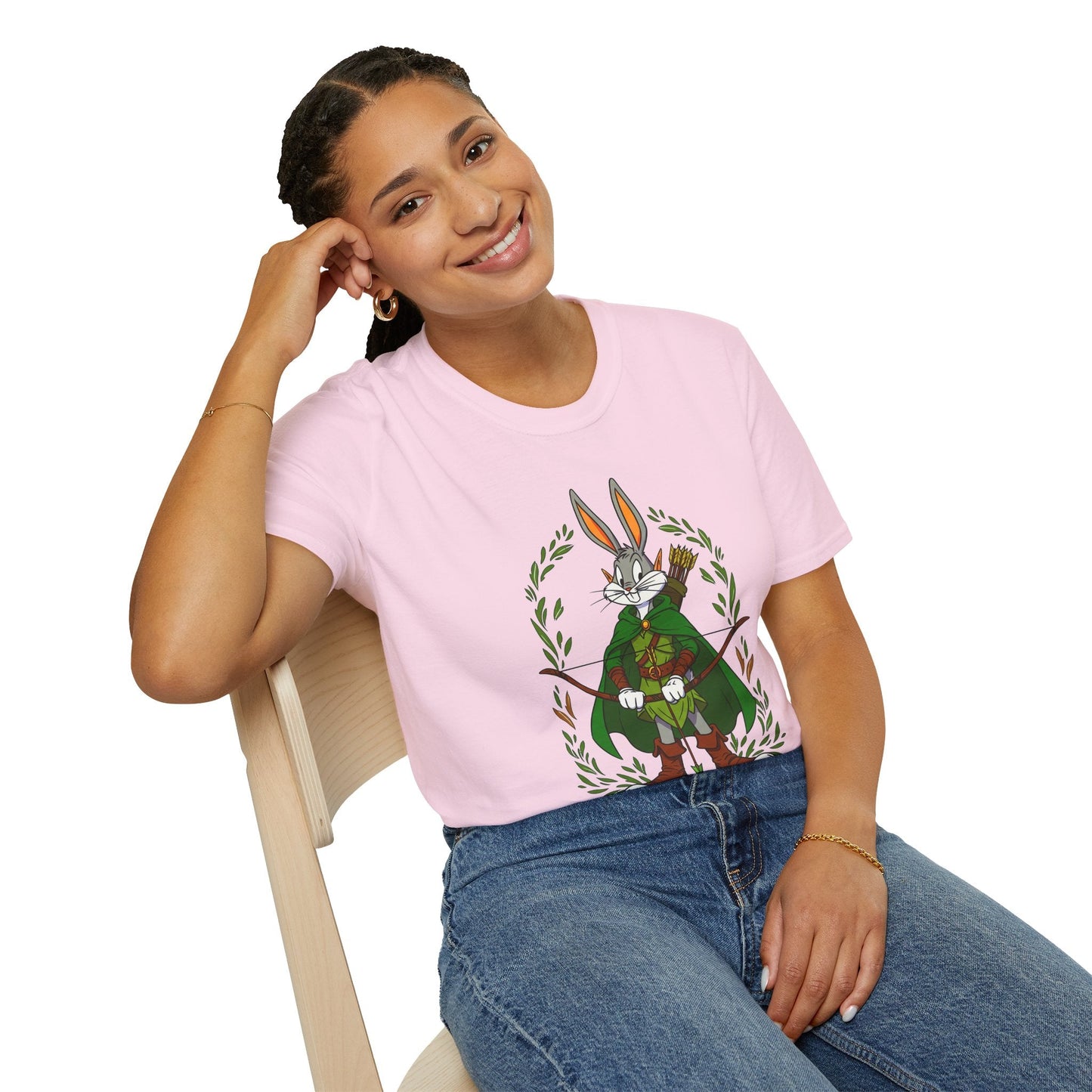 Cartoon Bunny Graphic Unisex Cotton Animal Animation Artwork Design Tee 46