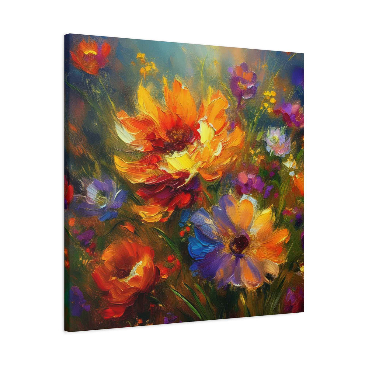 Flowers Print Canvas, Floral Oil Paint Print 20x20, 24x24, 30x30, 32x32, 36x36, Floral Art Design Print Non-Frame MC-15
