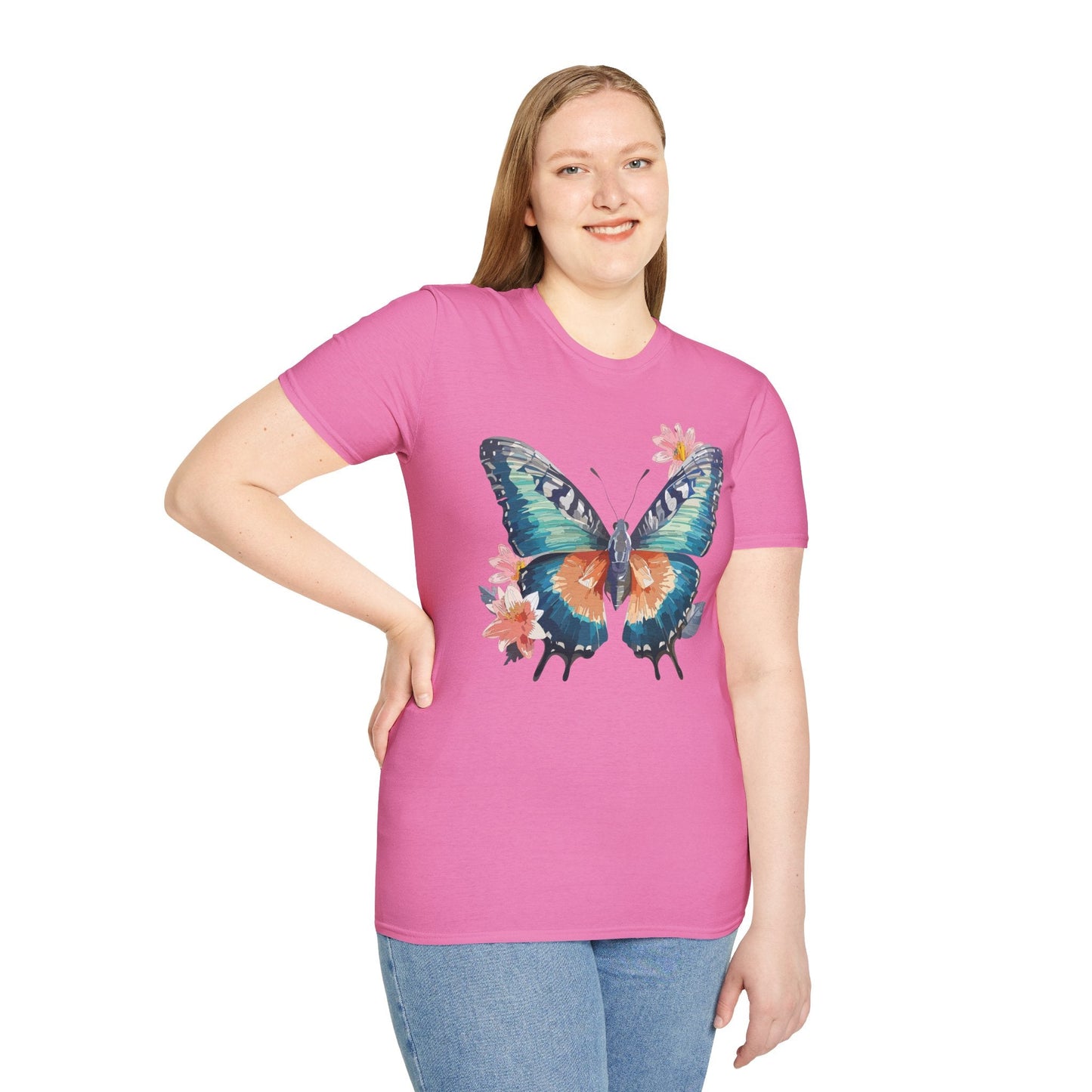 Butterfly T Shirt Unisex Cotton Tee Monarch Butterfly Design Softstyle 64000 Gildan Brand Quality
