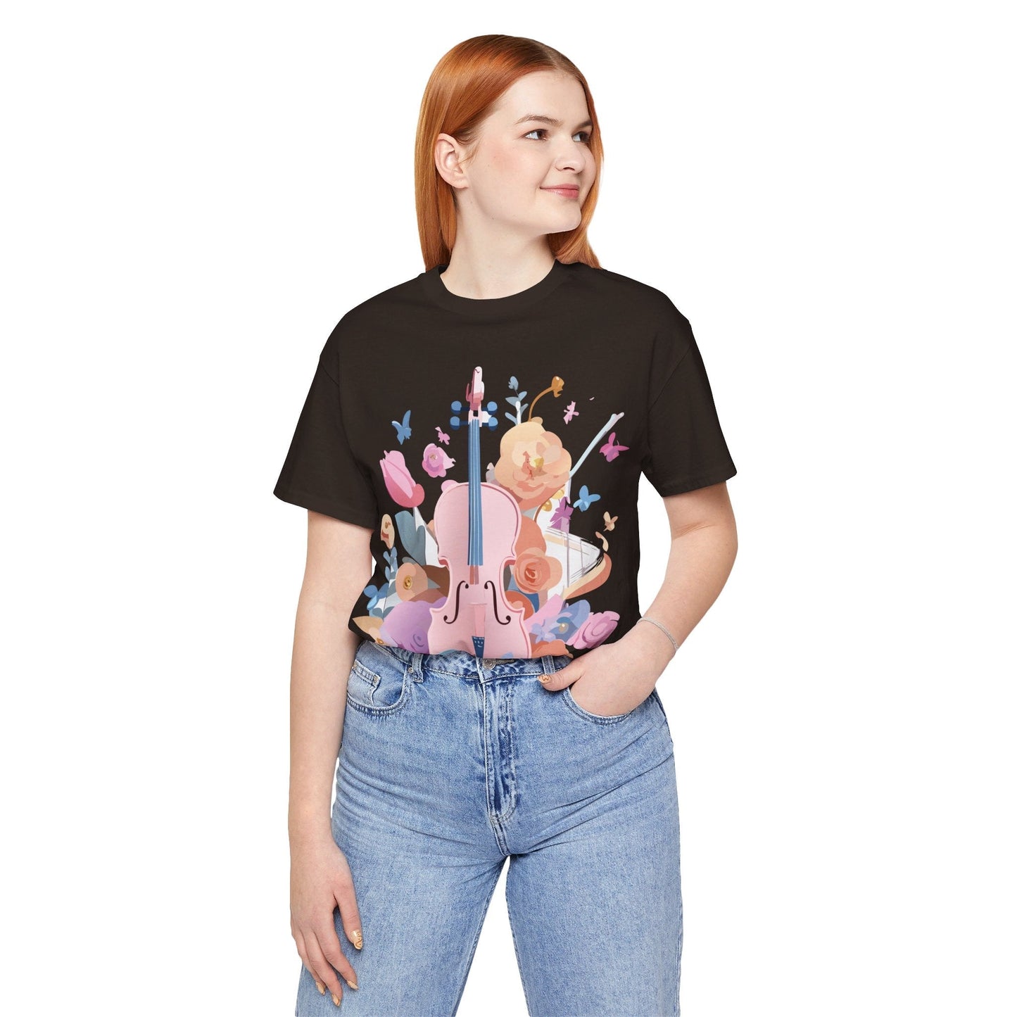 Music Graphic Unisex 100 Cotton Vintage Art with Musical Elements Tee 9