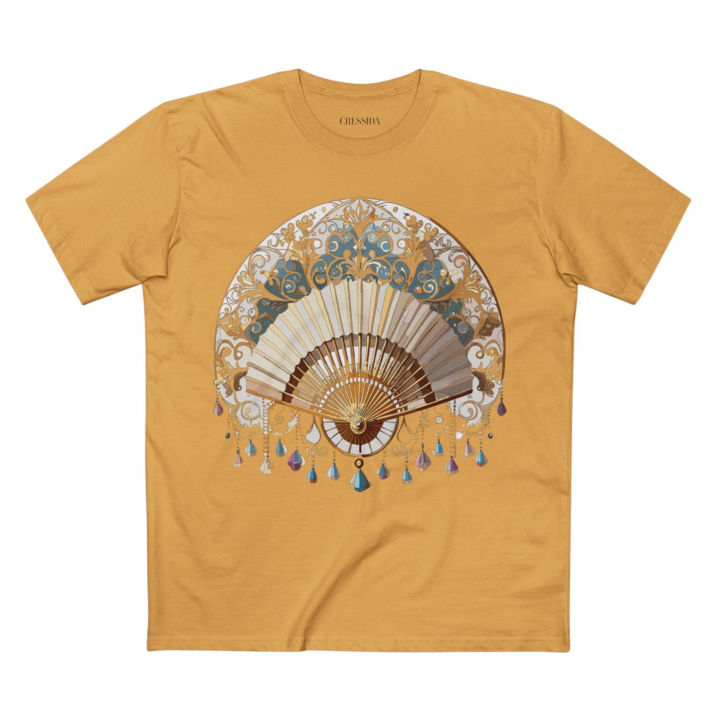 Antique Fan Graphic Design T-Shirt Unisex 100 Cotton Floral Carnival Artwork Tee 23