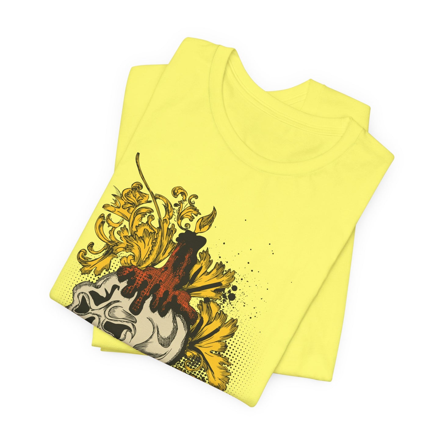 Rock Skull Graphic Design Tee, Skull Shirt, Vintage Tees, Art Design T-Shirt, Vintage Graphic Tee, Art Shirts with Skulls