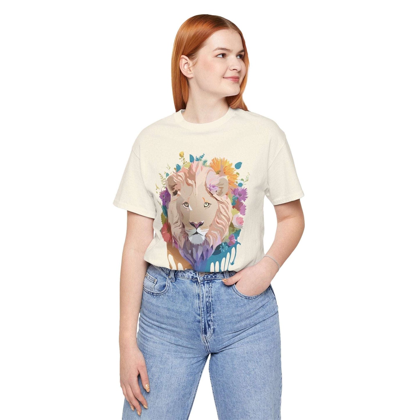 Lion Graphic Tee Unisex Short Sleeve Shirt By Adelpha Vintage Inspired Premium Artwork