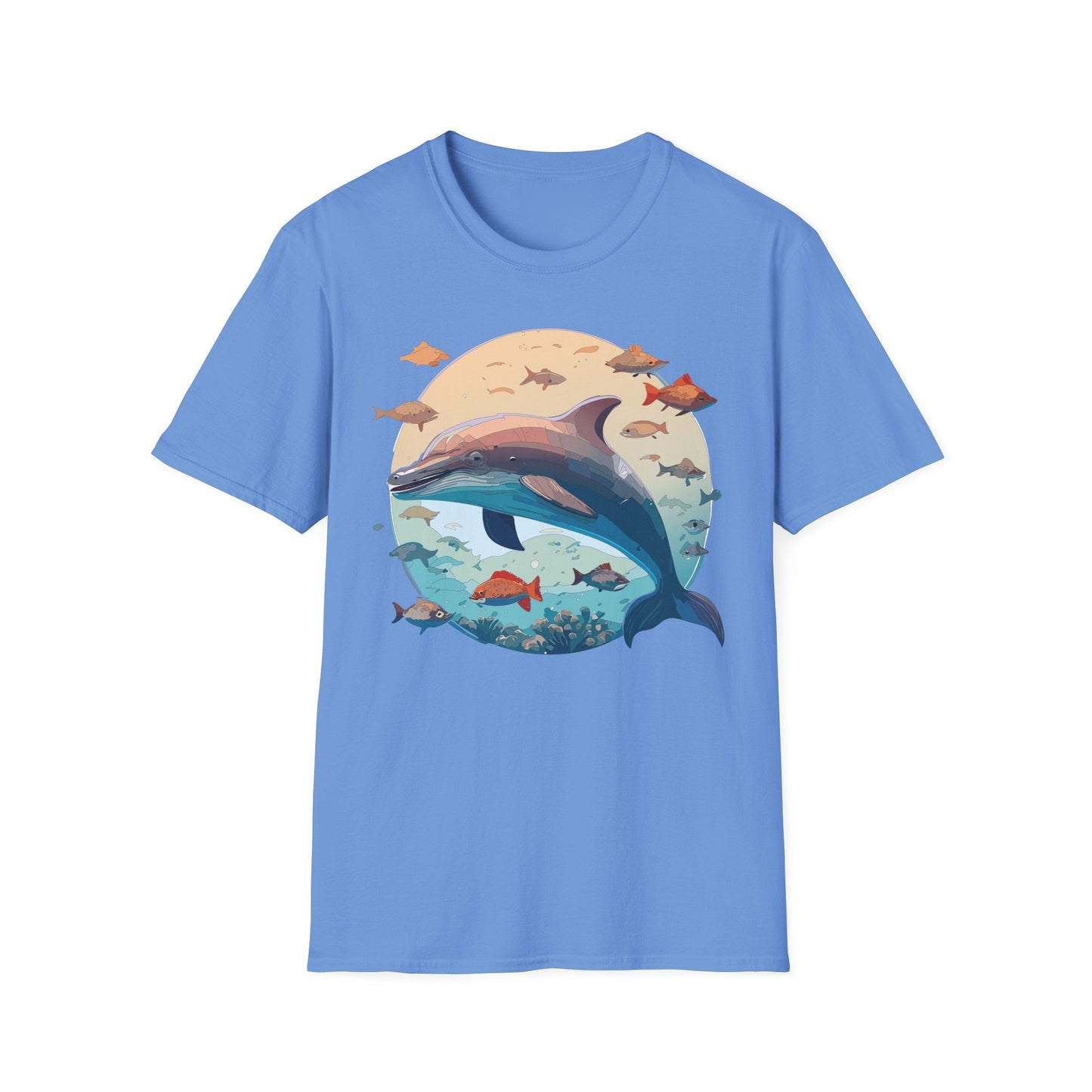 Dolphin Shirt Unisex Softstyle T Shirt 64000 100 Percent Ring Spun Cotton Tee For Everyday Comfort
