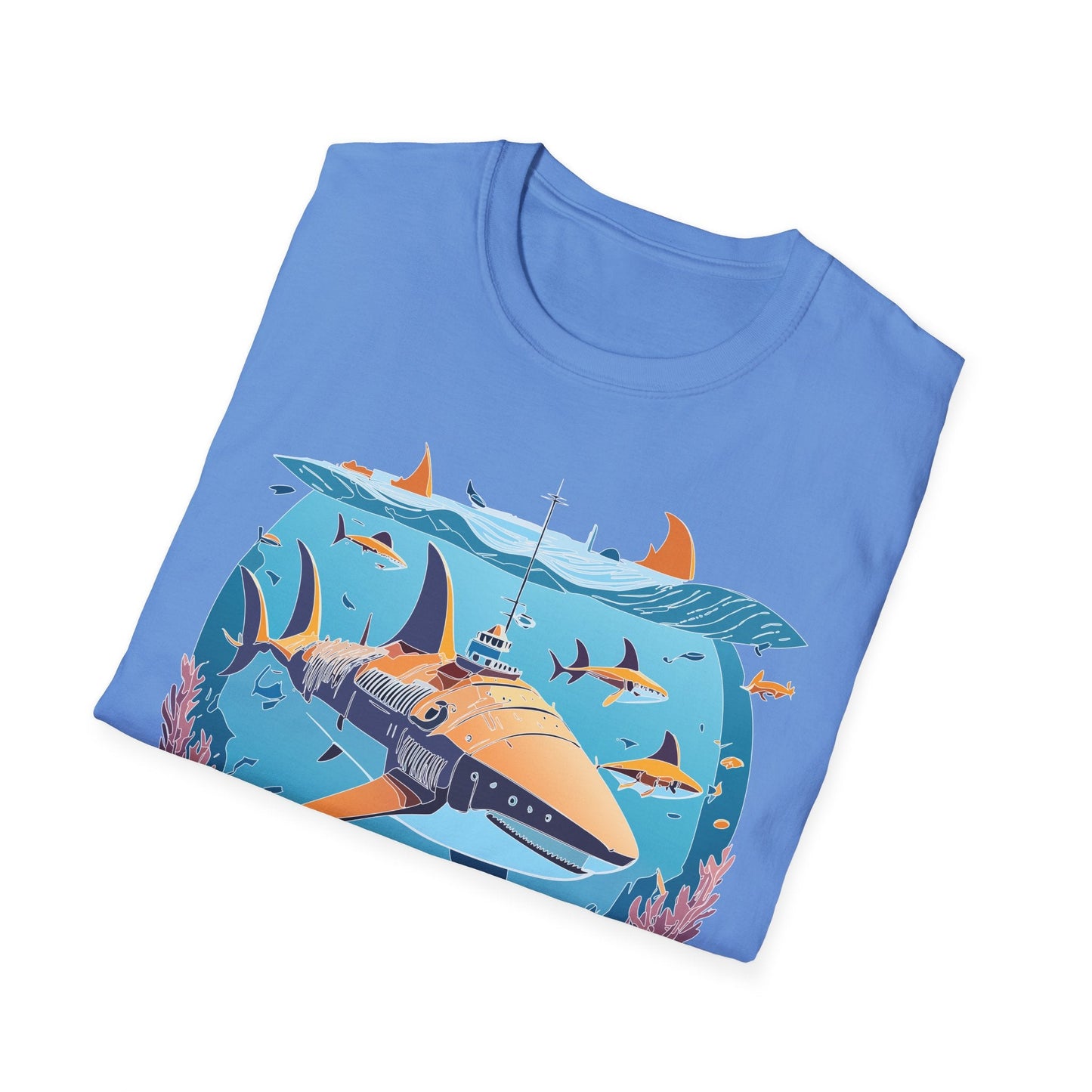 Ocean Tee Shirt Unisex Softstyle Cotton Tee 4.5 Oz Lightweight U Boat Theme Design