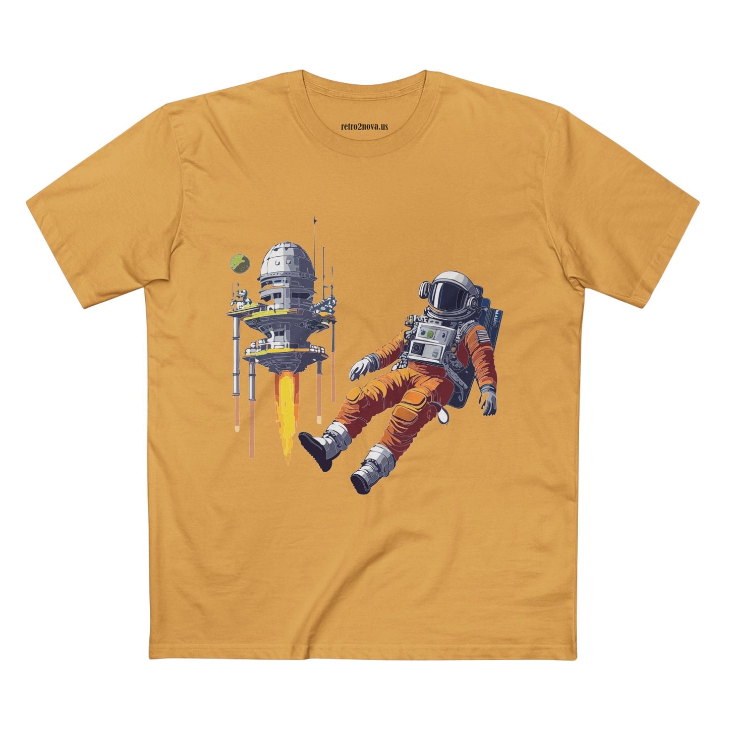 Cosmos Astronaut Shirt Unisex Premium Cotton Tee With Original Art Design By Retro2Nova