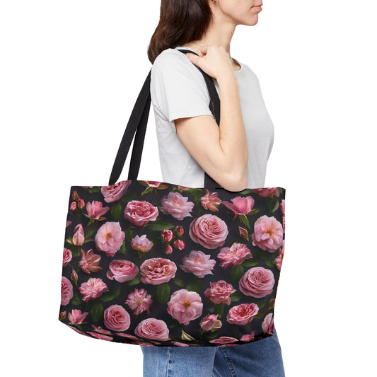 Floral Print Poly Canvas Weekender Bag 7