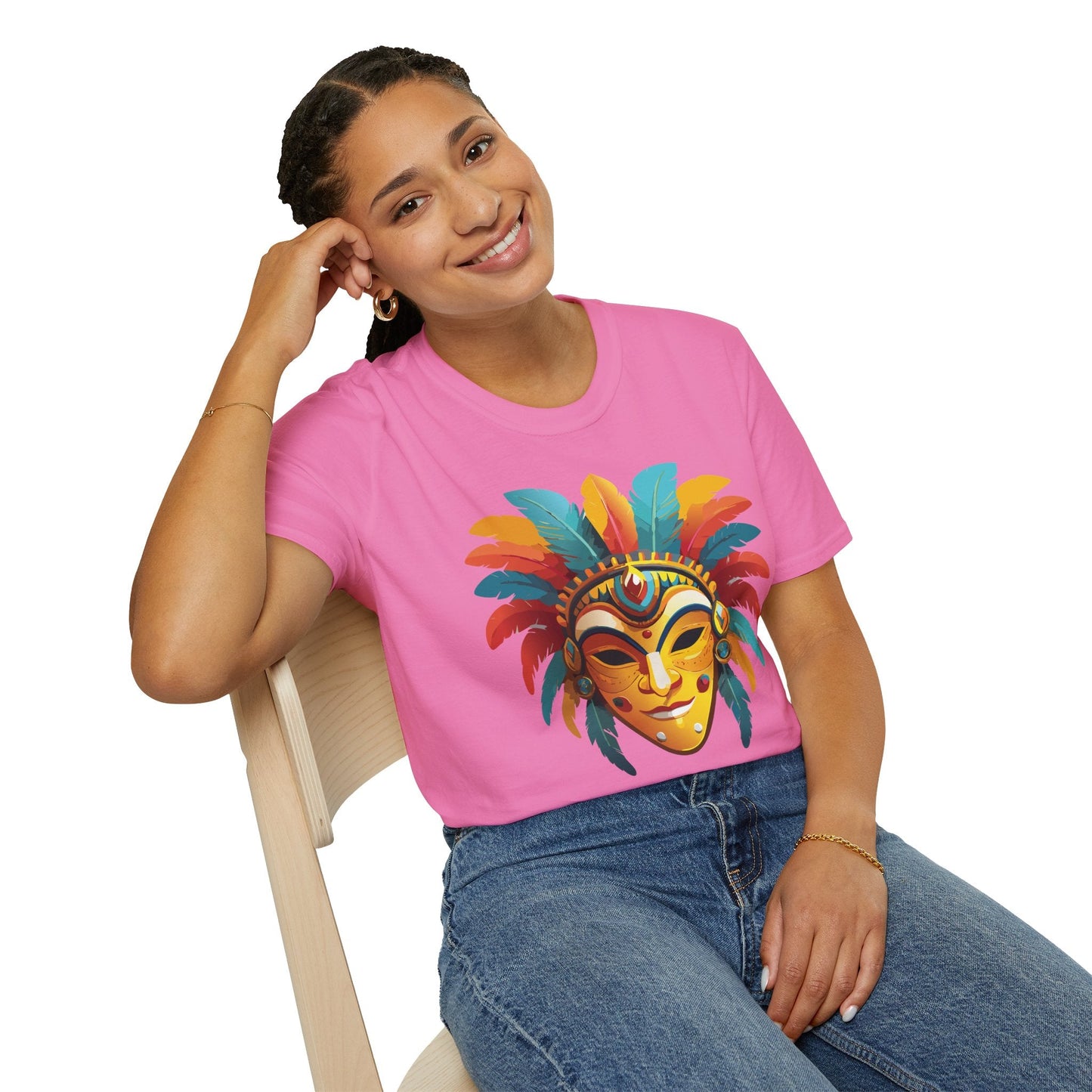 Mask Graphic Unisex Cotton Masquerade Design Artwork Tee 3