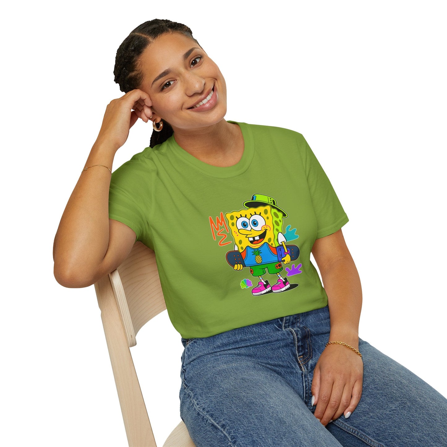 Unisex Cartoon T Shirt With Animals Animation Tee Softstyle Gildan 64000 Cotton Fabric