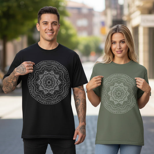 Mandala Graphic Tee Unisex 100 Cotton Comfort Colors T-Shirt 204
