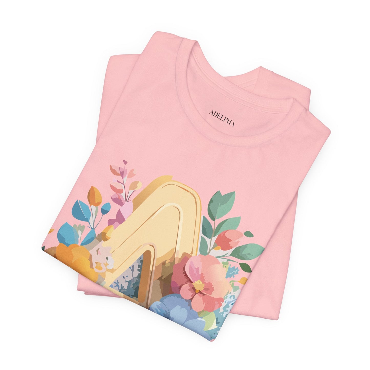 Letter A Shirt Graphic Tee Unisex Short Sleeve by Adelpha Vintage Inspired Art Tee