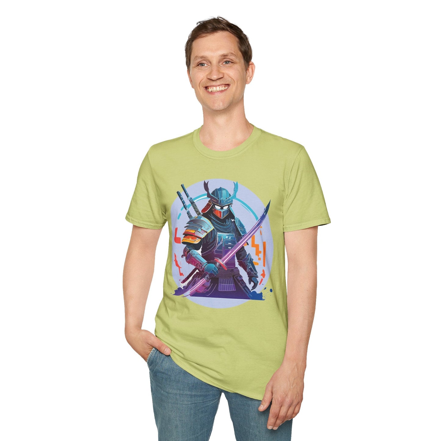 Samurai Shirt Unisex Softstyle Tee 100 Percent Ring Spun Cotton Light 4.5 Oz Graphic Gildan 64000