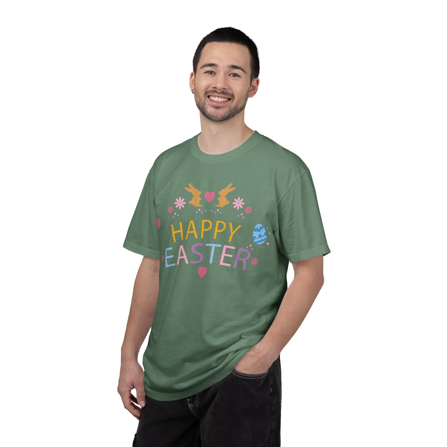 Easter Bunny Heart T-Shirt, Tee Shirt with Easter Signature, T Shirt with Easter Prints, Tee Shirt with Easter Design 2
