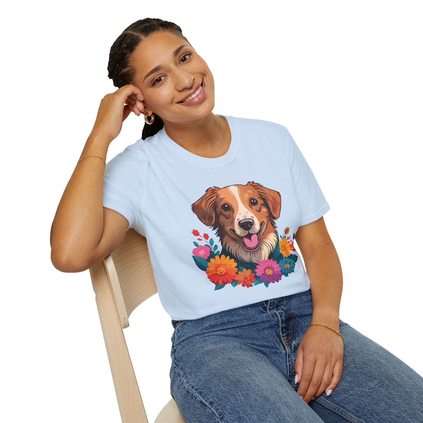 Dog Shirt Unisex Animal Tee Short Sleeve Gildan Softstyle 64000 Cotton Tee