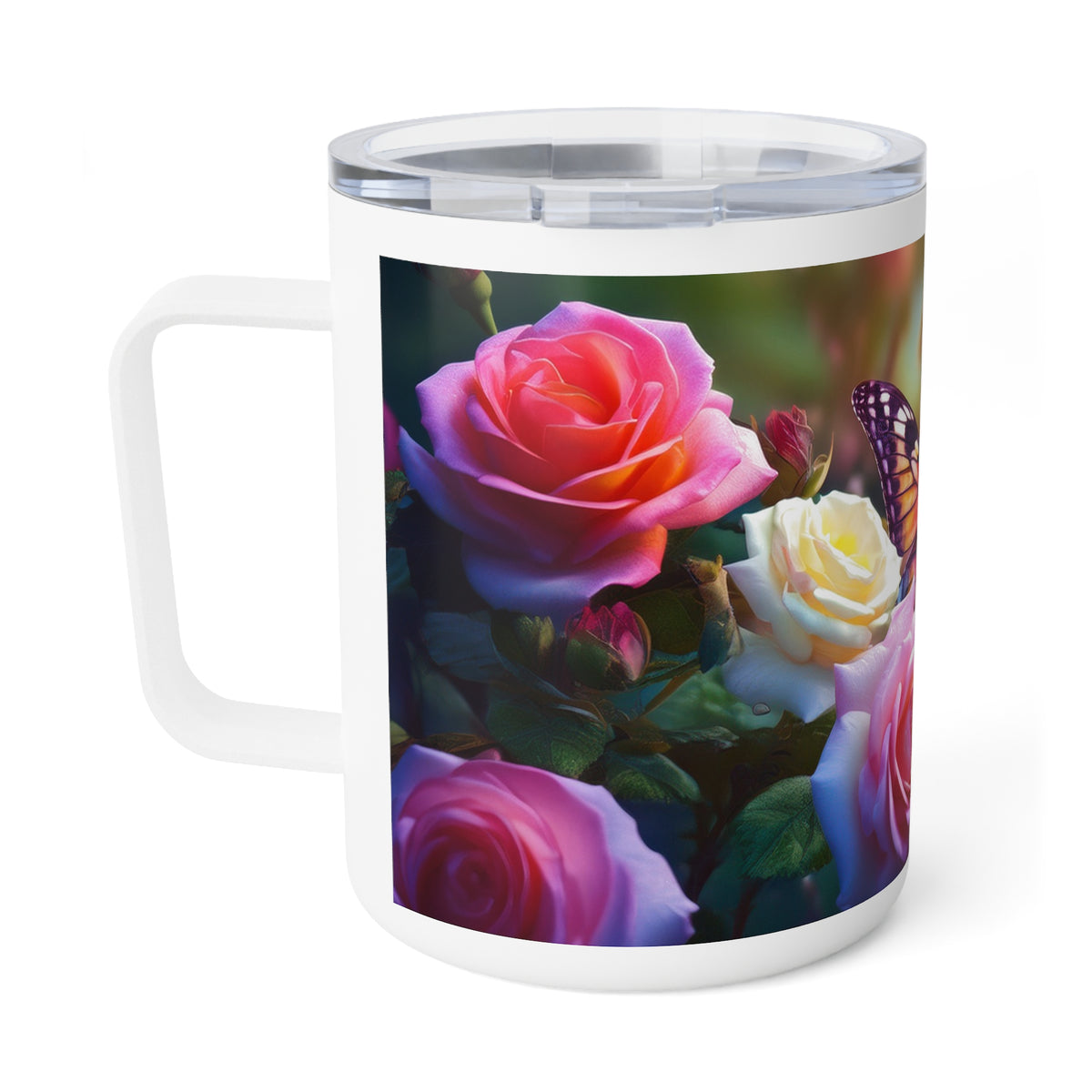 27 Art Design Insulated Coffee Mug Clear Lid 10oz Insulated Coffee Mug 10oz