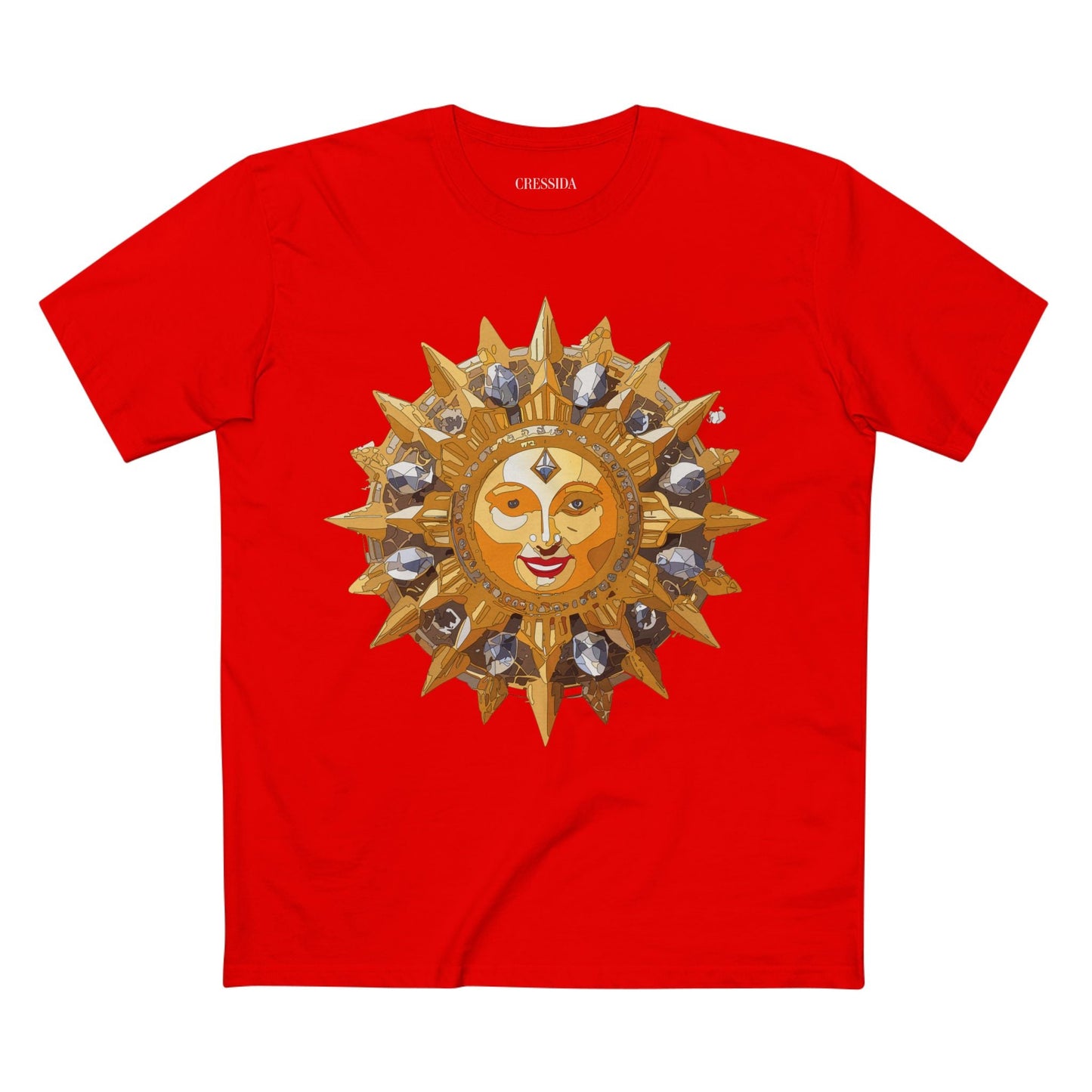 Gold Sun Graphic Unisex 100 Cotton T-Shirt with Golden Art Design 13