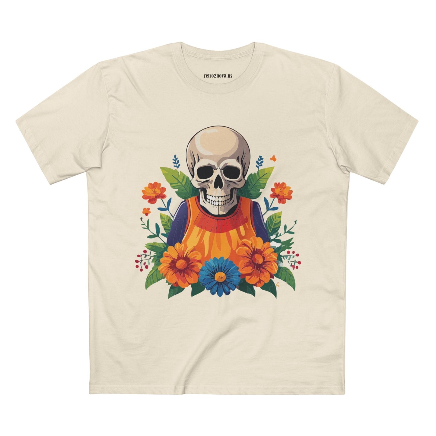 Retro2Nova Skull Shirt Unisex Skeleton Tee Premium Cotton Art Design Original Artwork Collection