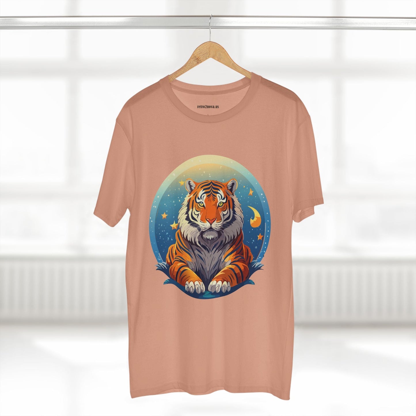 Tiger Animal Shirt Unisex Premium Cotton Tee With Original Art Design By Retro2Nova Soft Comfortable Everyday Wear