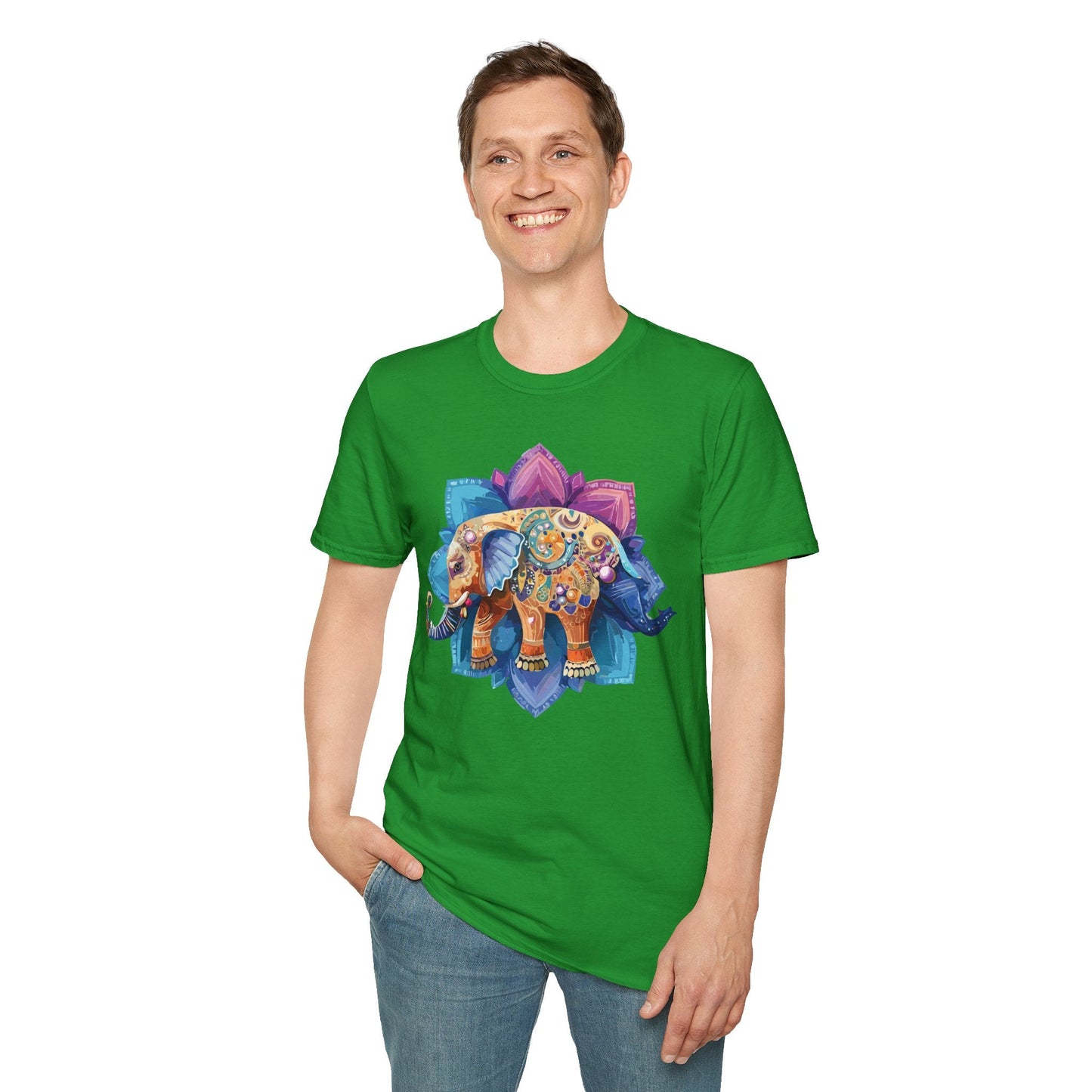 Unisex Elephant T Shirt Softstyle Gildan 64000 Cotton Tee For Animal Lovers And Collectors