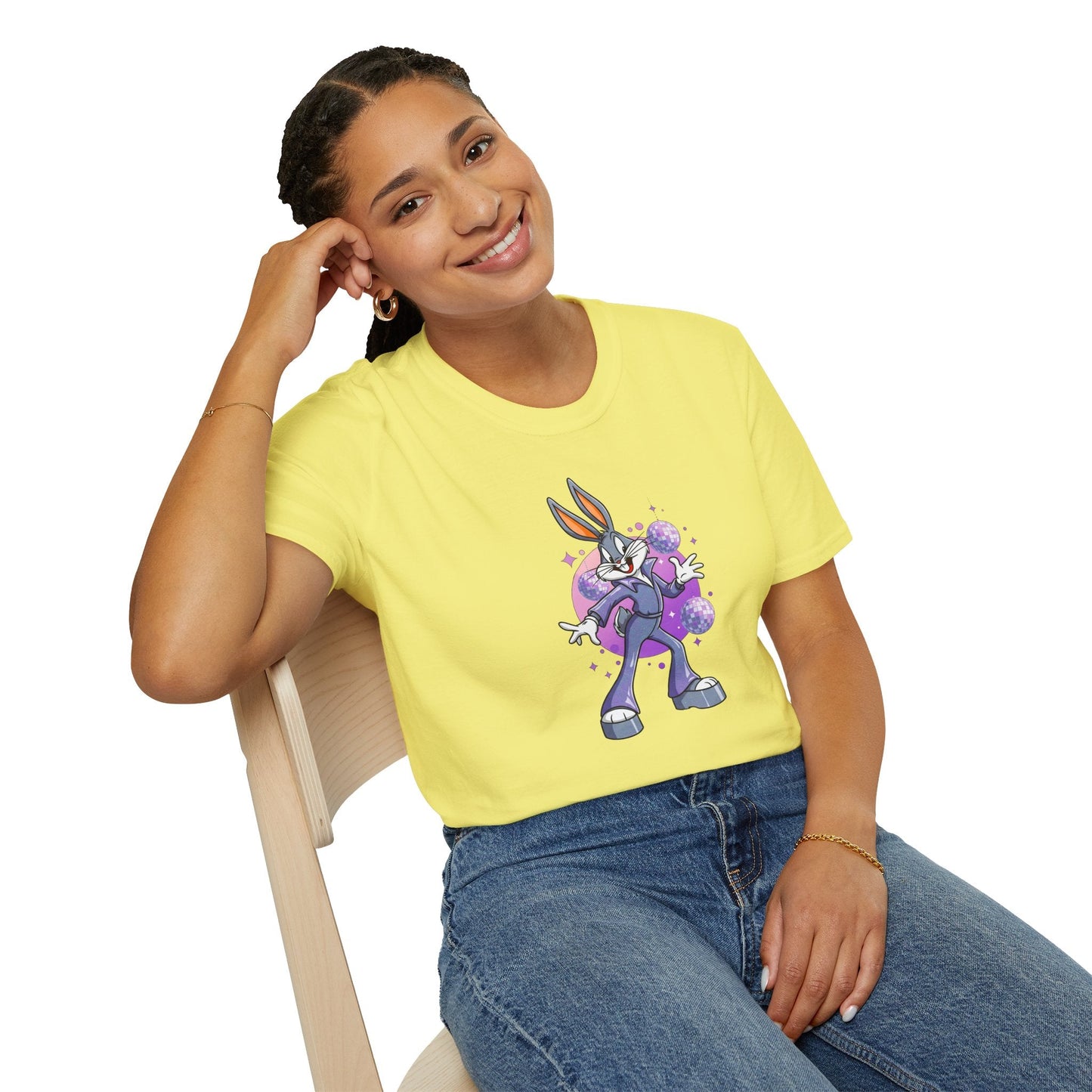 Bugs Bunny Unisex T Shirt Cartoon Animation Tee Gildan Softstyle 64000 Cotton Tee