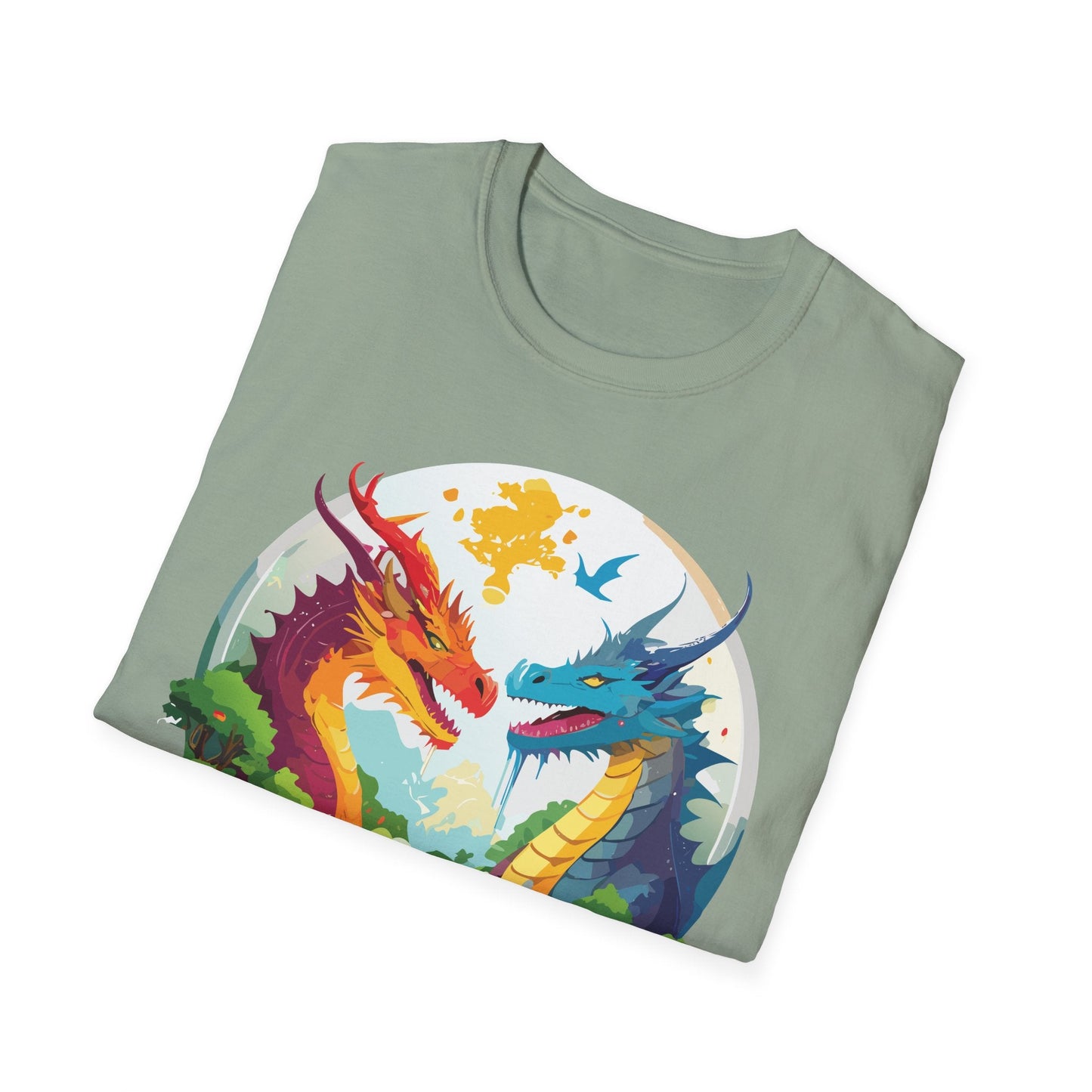Dragon T Shirt Unisex Gildan Softstyle 64000 100 Percent Cotton Animal Print Tee Artwork