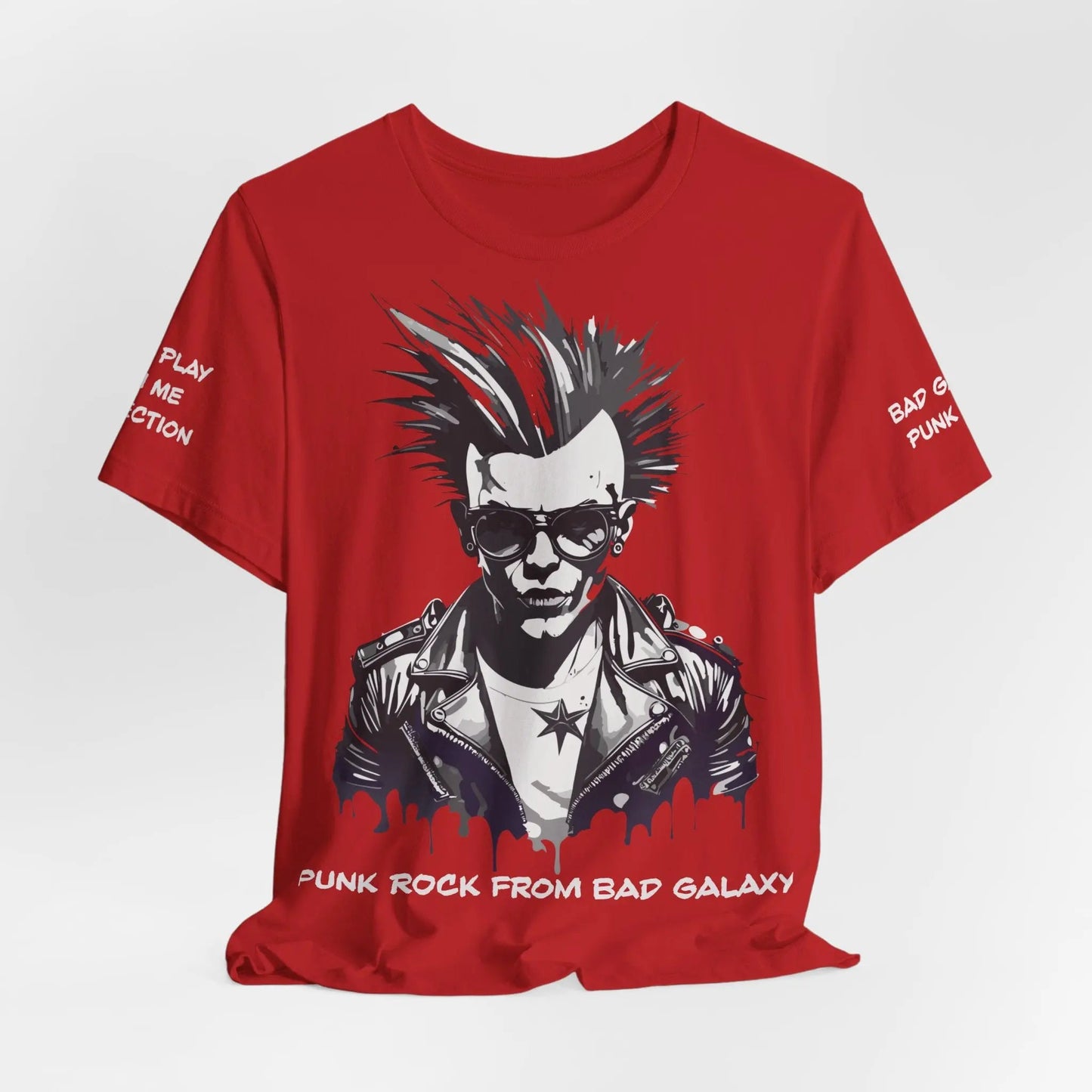 Bad Galaxy Punk Rock Tee Shirt Lightweight Fabric Made To Order 100 Percent Cotton Eco Friendly Inks