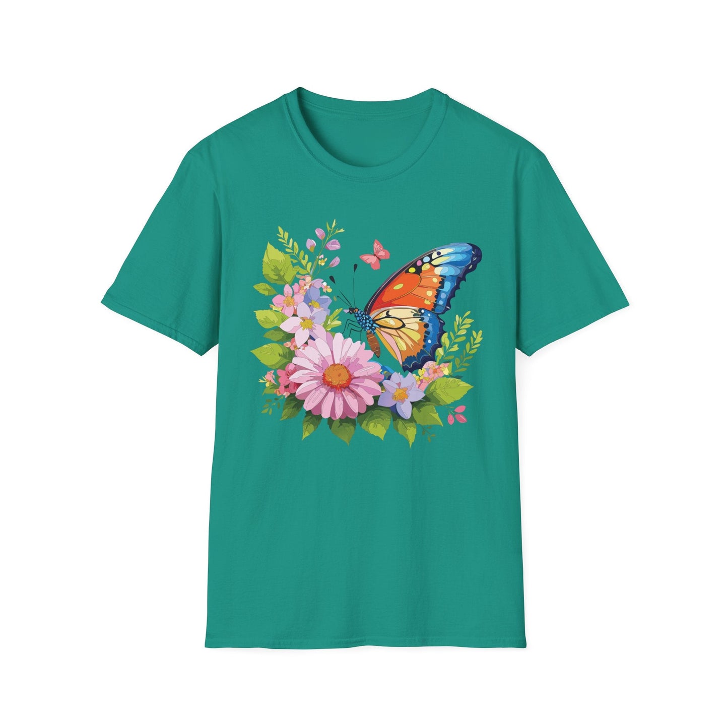 Butterfly T Shirt Unisex Short Sleeve Gildan Softstyle 64000 Monarch Butterfly Design Graphic