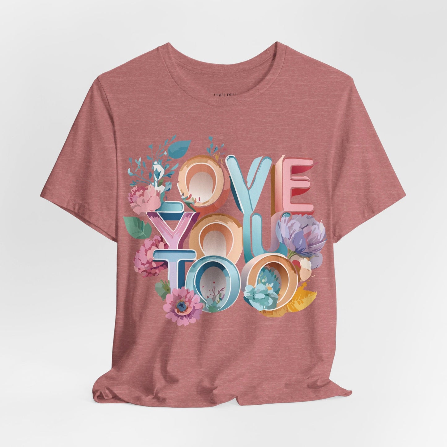 Valentine Day Graphic Unisex 100 Cotton Vintage Artwork with Love and Flower Design Tee 39