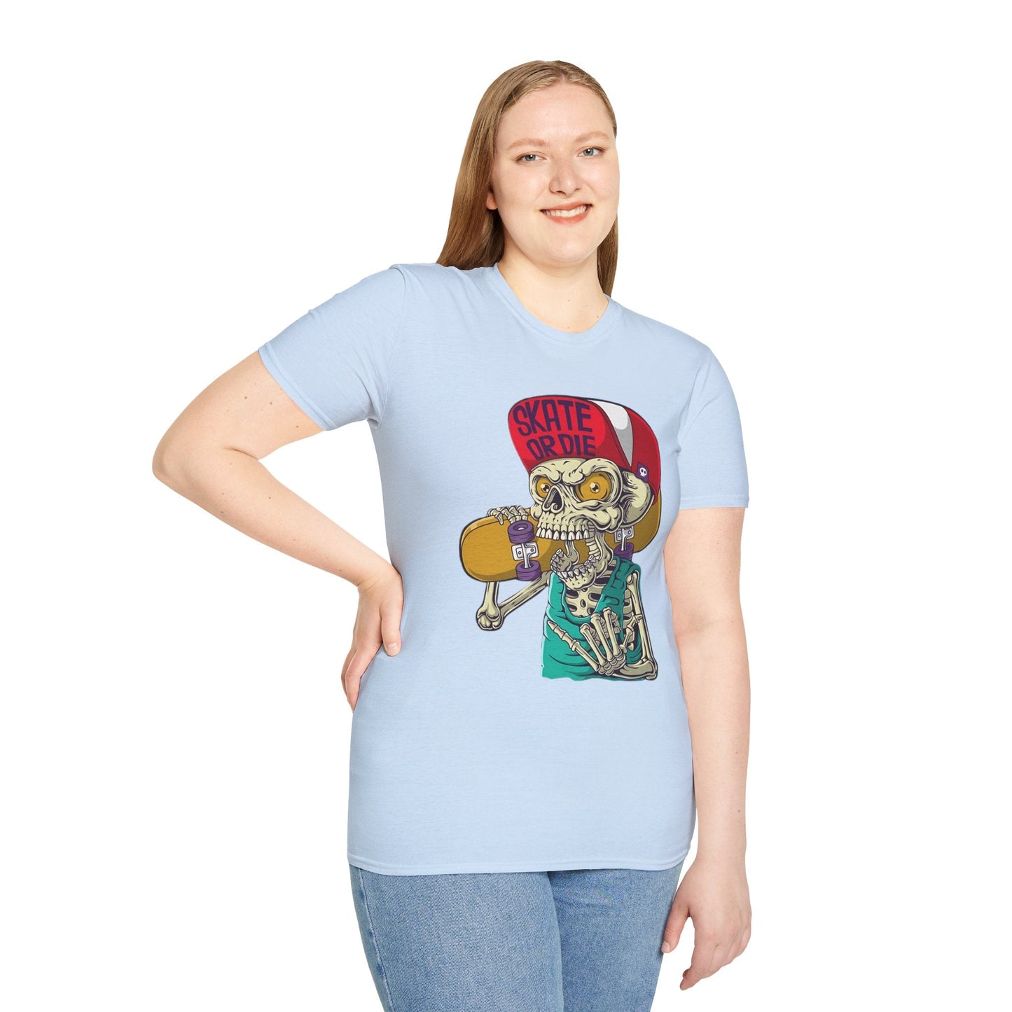 Skull T Shirt Skeleton Tee Unisex Softstyle Cotton Gildan 64000 Graphic Tee For Everyday Wear
