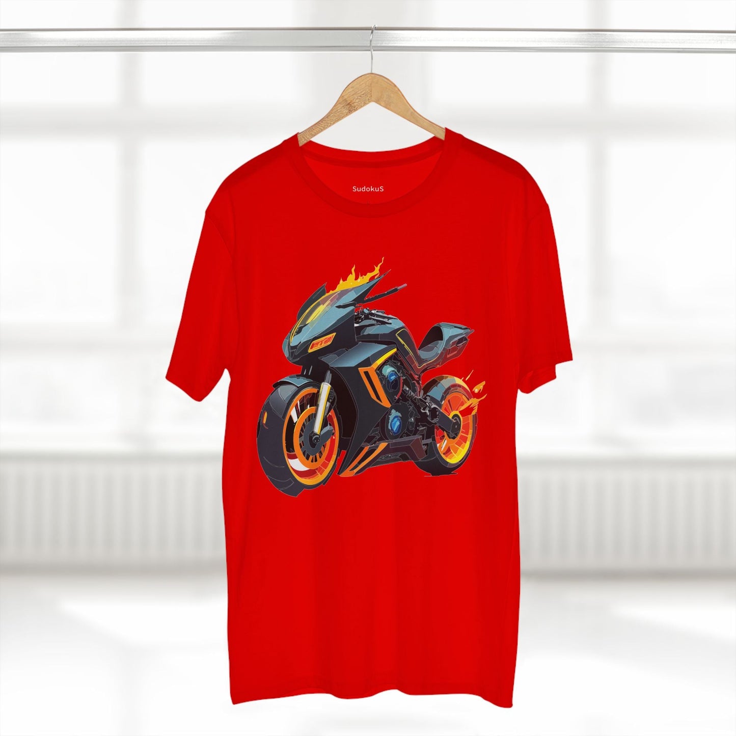 Moto Bike Graphic Unisex 100 Cotton Staple Tee 23