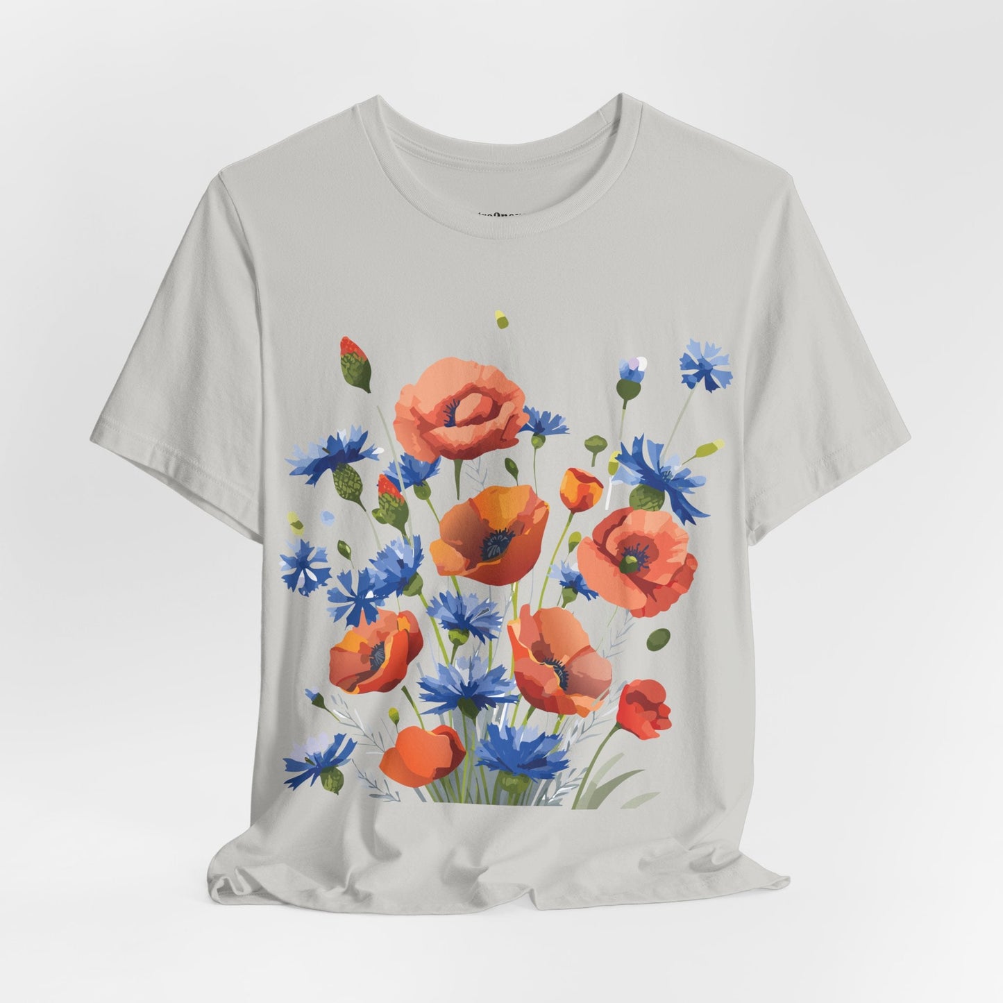 Unisex Floral Shirt Floral Print Tee Lightweight Breathable Fabric Short Sleeve Casual Wear