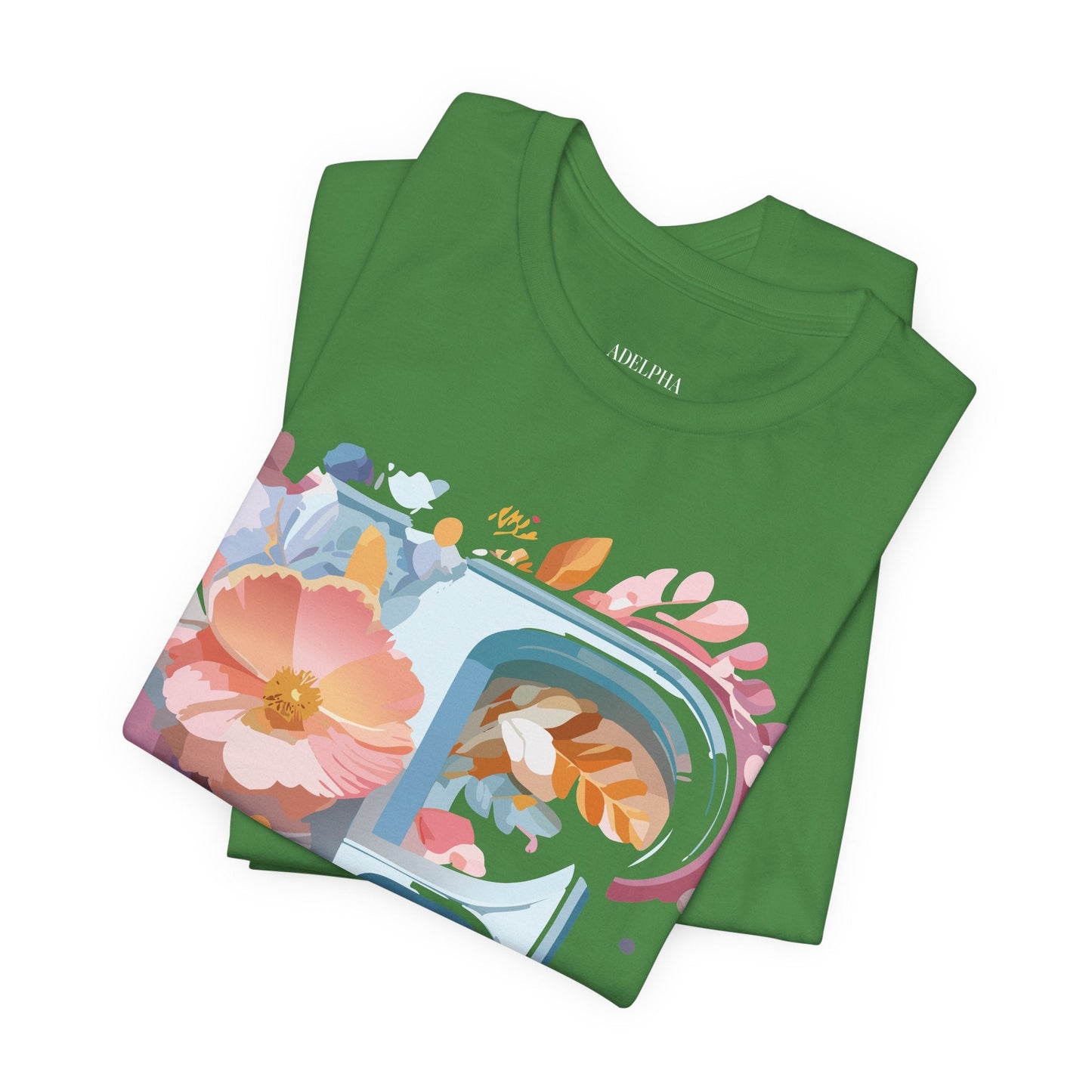 Letter F Graphic Tee Unisex Short Sleeve Vintage Inspired Adelpha Artwork Collection