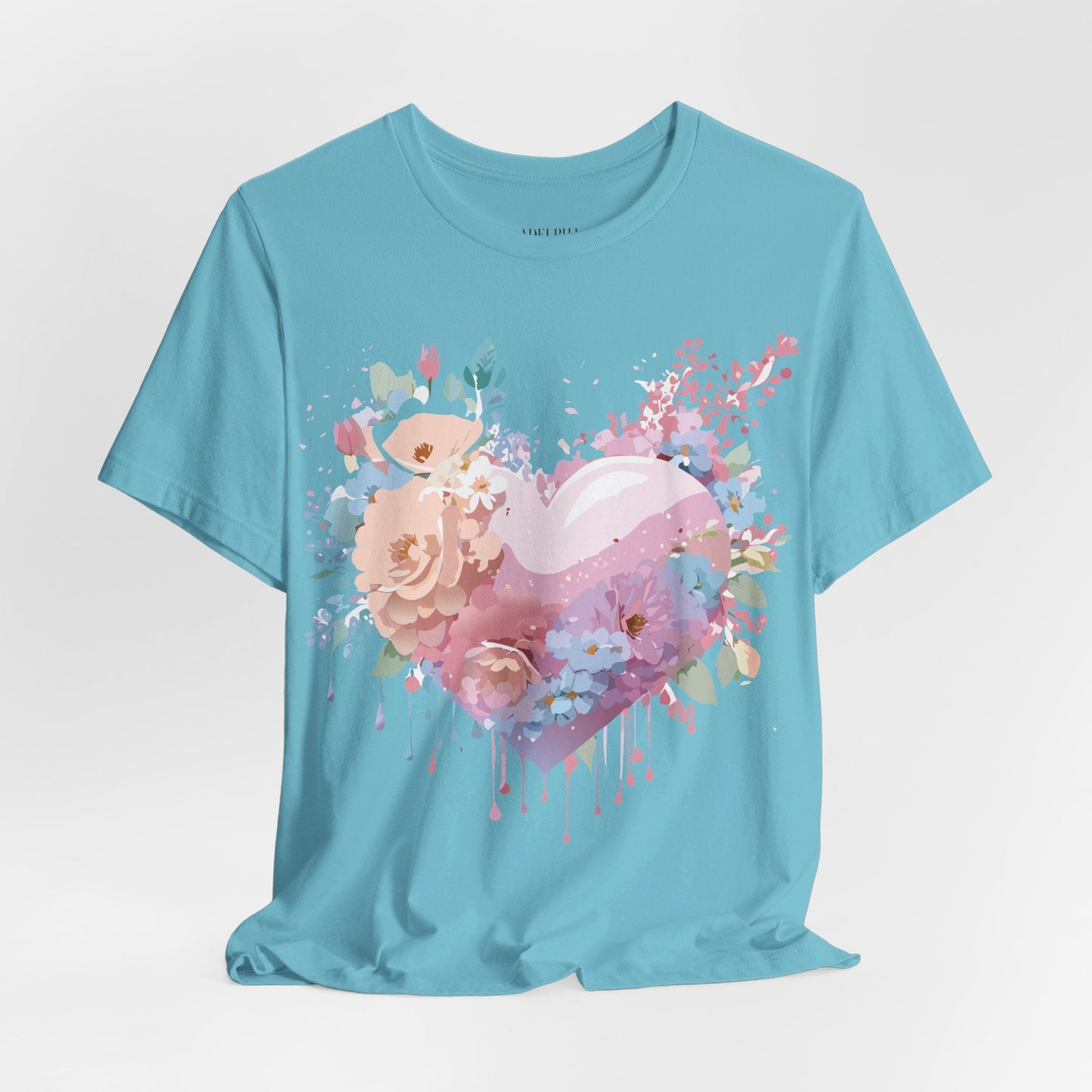 Valentine Day Graphic Unisex 100 Cotton Vintage Artwork with Love and Flower Design Tee 29