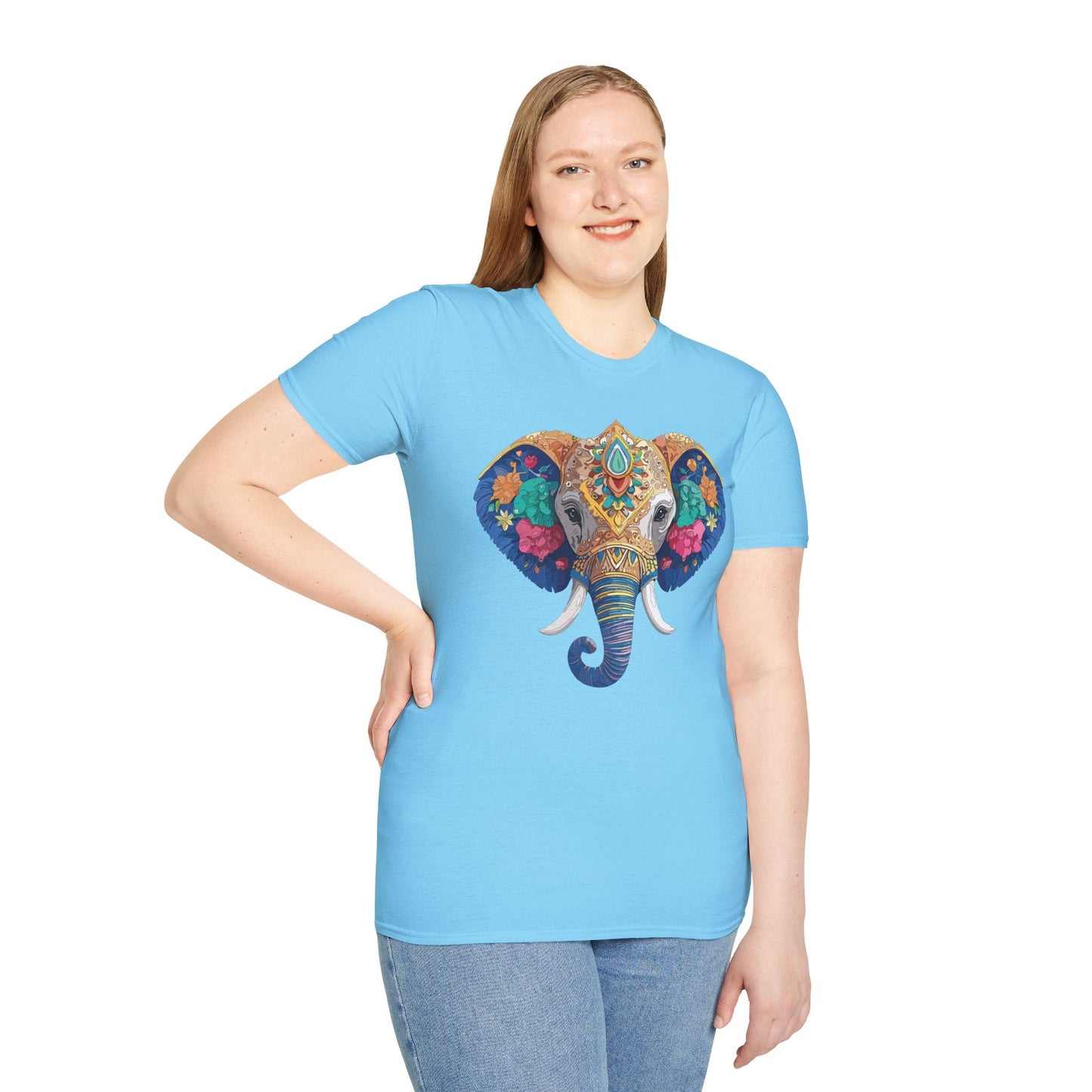 Elephant T Shirt Unisex Gildan Softstyle 64000 100 Percent Cotton Graphic Animal Tee