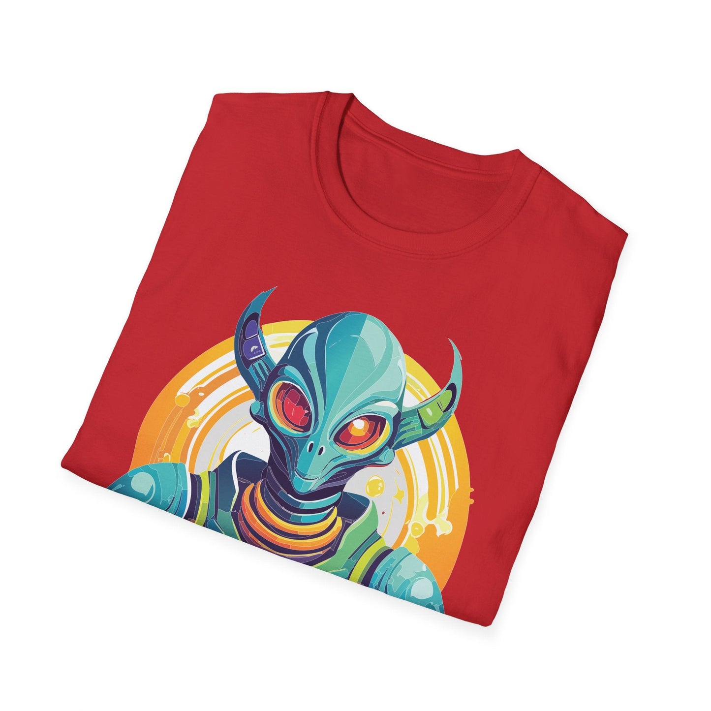 Alien Graphic Unisex Cotton Softstyle UFO Artwork Tee 9