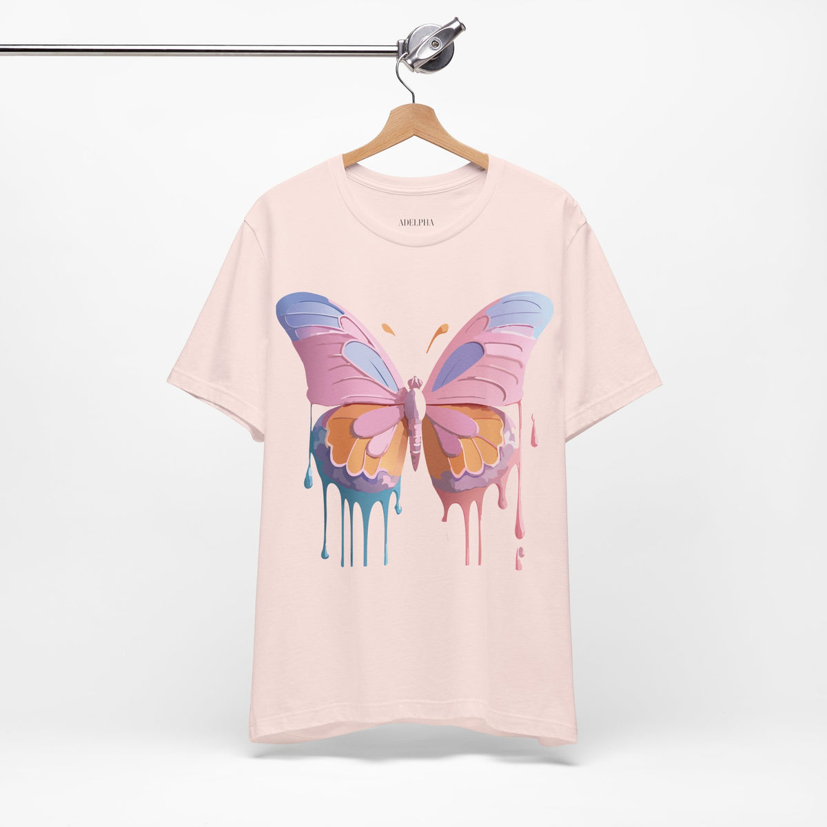 Butterfly Graphic Unisex Cotton Bella+Canvas Tee with Floral Art Design m06