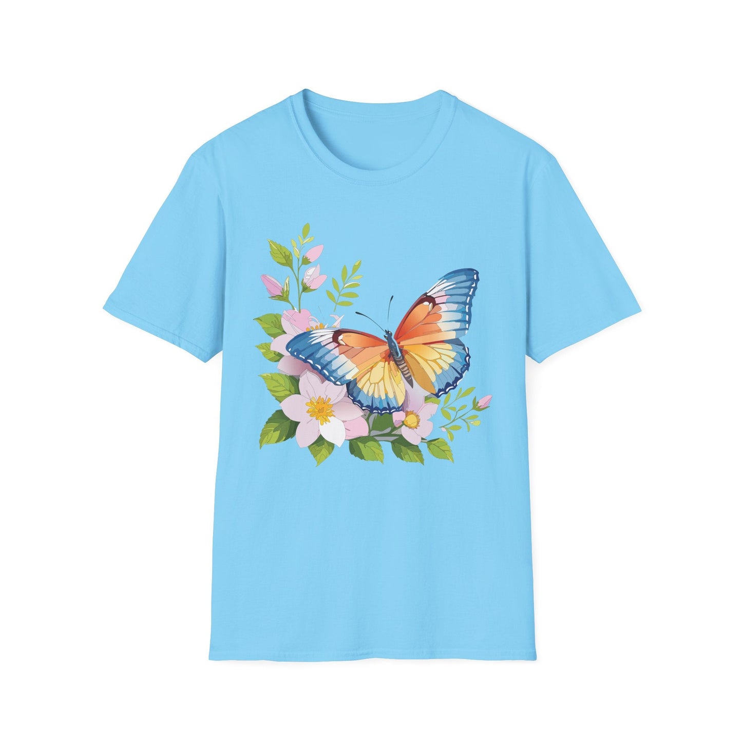 Butterfly T Shirt Unisex Monarch Design Gildan Softstyle 64000 Ring Spun Cotton Tee