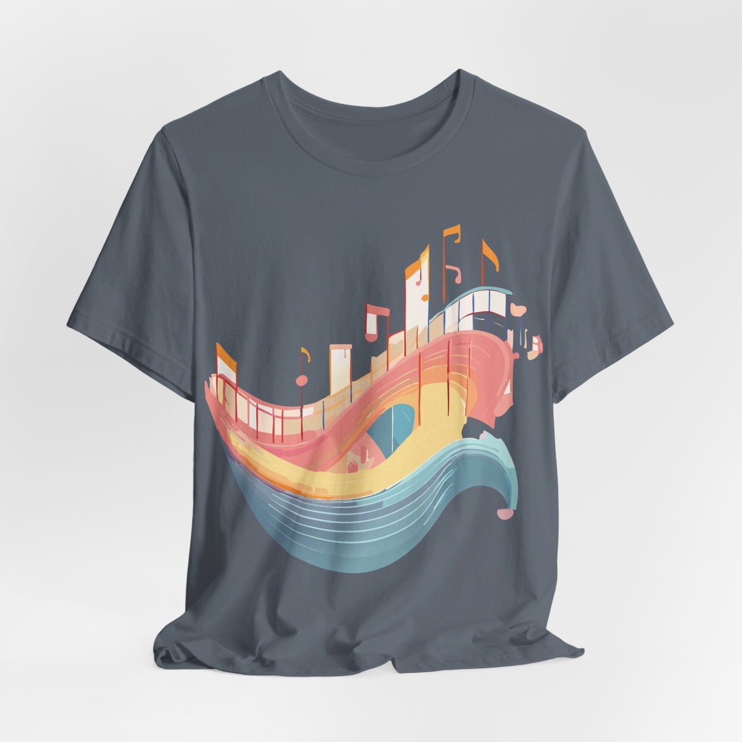 Music Graphic Unisex 100 Cotton Vintage Art with Musical Elements Tee 22