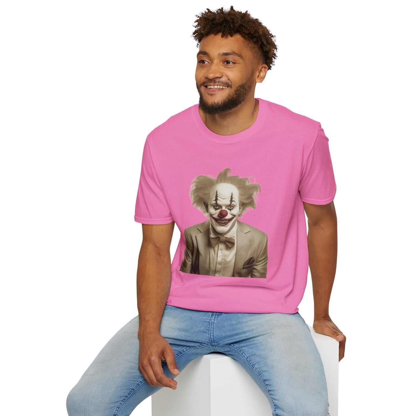 Unisex Clown Shirt Funny Man Circus Tee Softstyle 64000 Cotton Gildan Tee Lightweight Breathable
