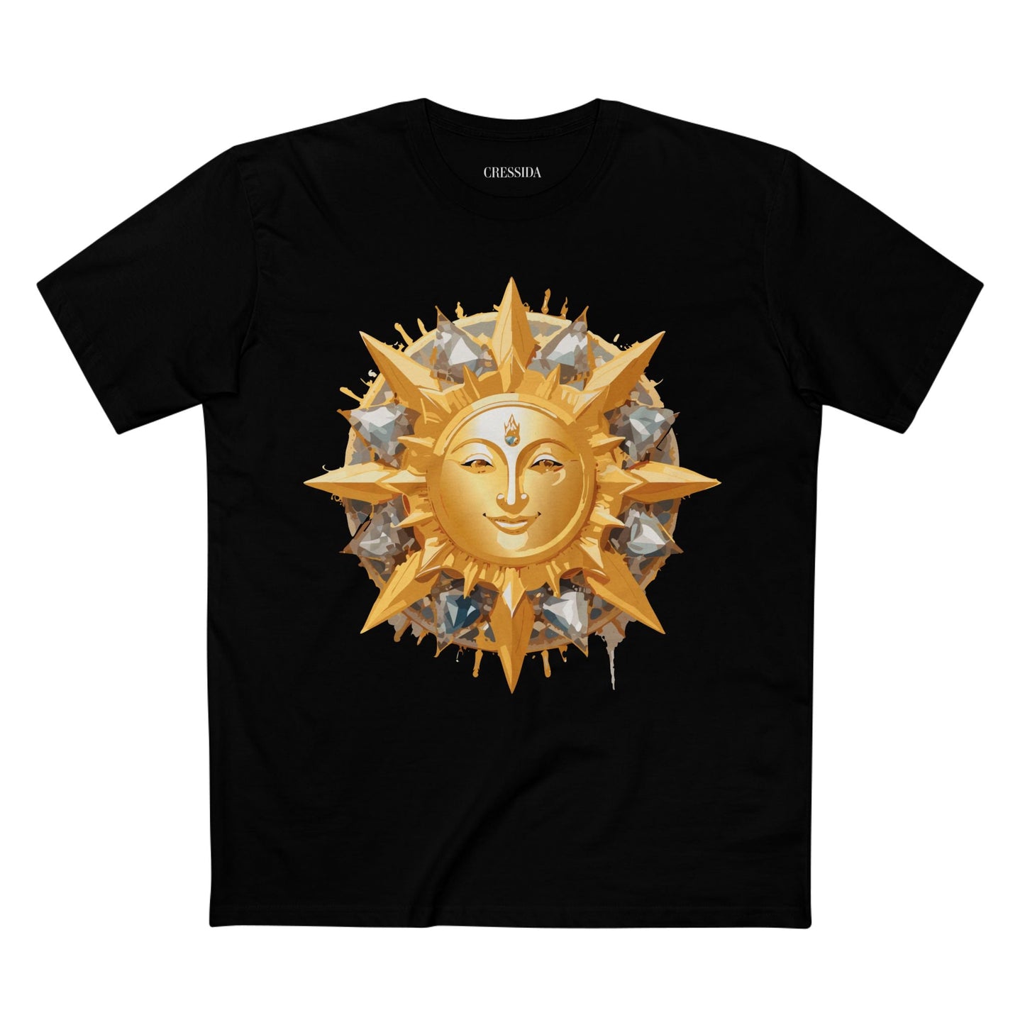 Gold Sun Graphic Unisex 100 Cotton T-Shirt with Golden Art Design 14