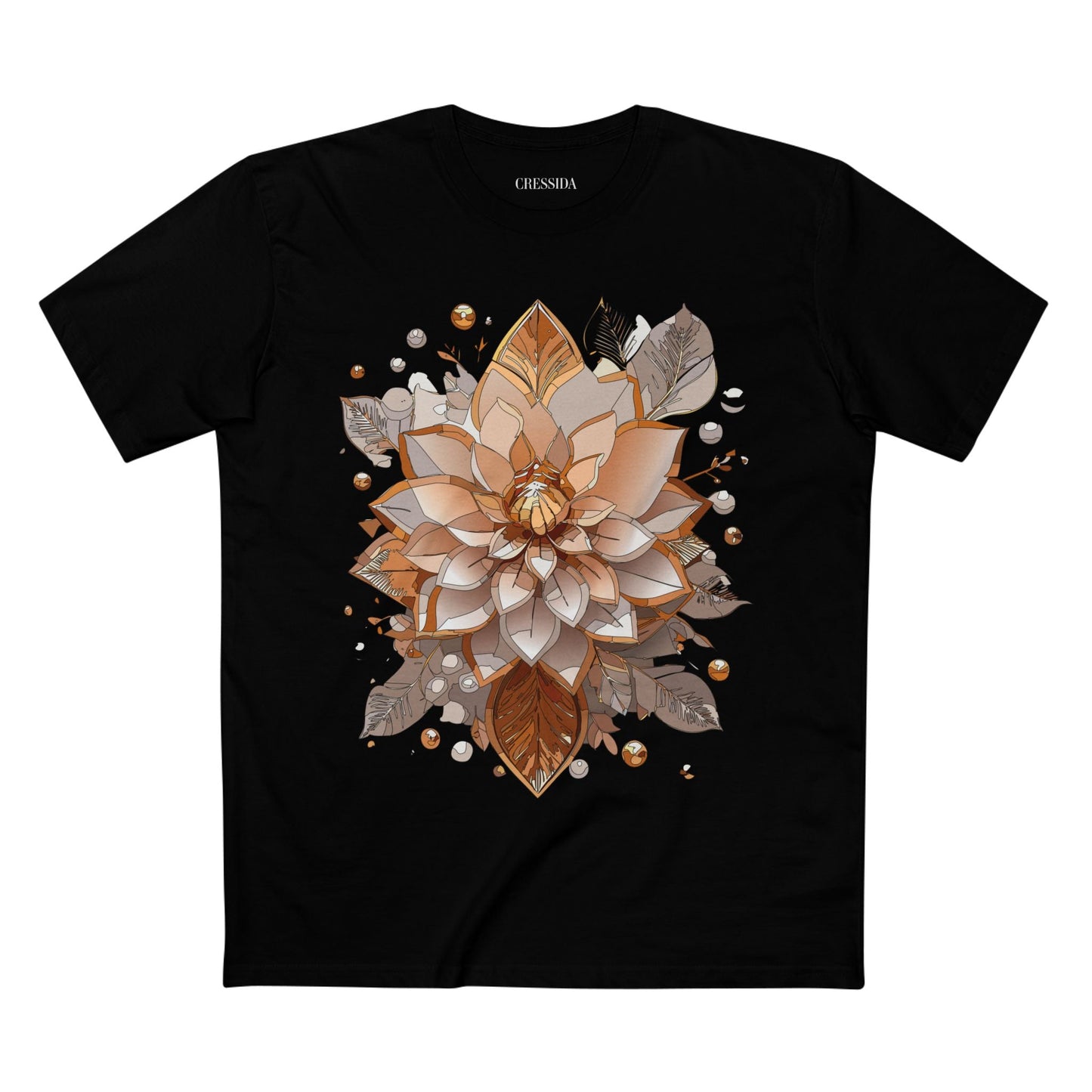 Floral Graphic T-Shirt Unisex 100 Cotton Art Design with Antique Flowers Tee 4