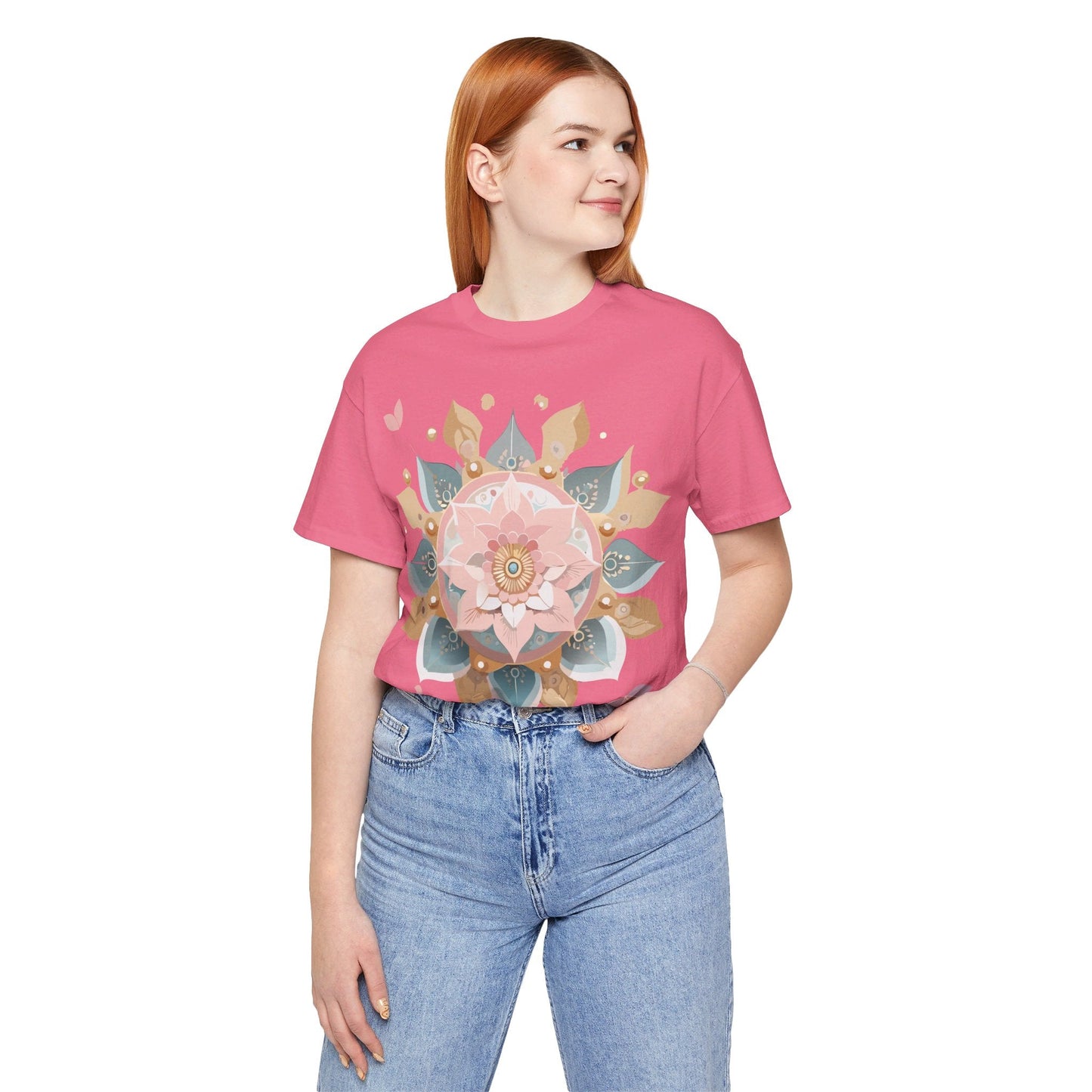 Mandala Shirt Unisex Graphic Tee By Adelpha With Vintage Inspired Artwork Short Sleeve Jersey