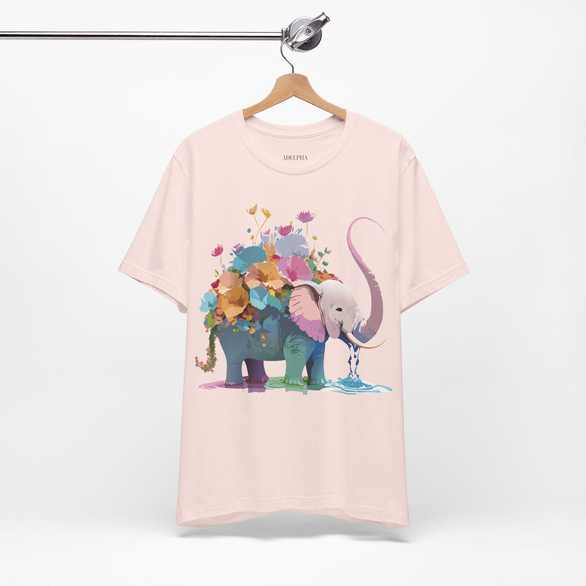 Elephant Graphic Unisex Cotton Bella+Canvas Tee with Art Animal Design e125