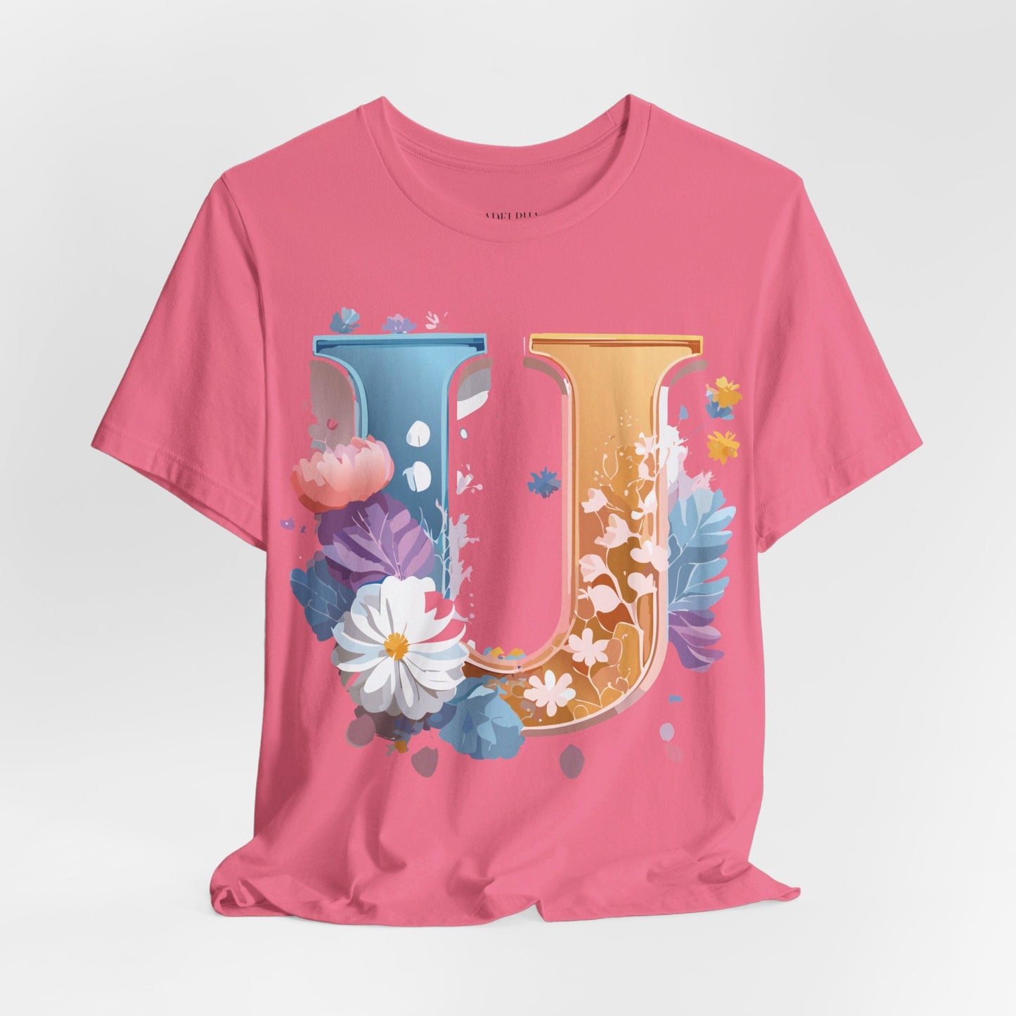 Letter U Shirt Graphic Tee Unisex Vintage Inspired Adelpha Artwork Premium Short Sleeve