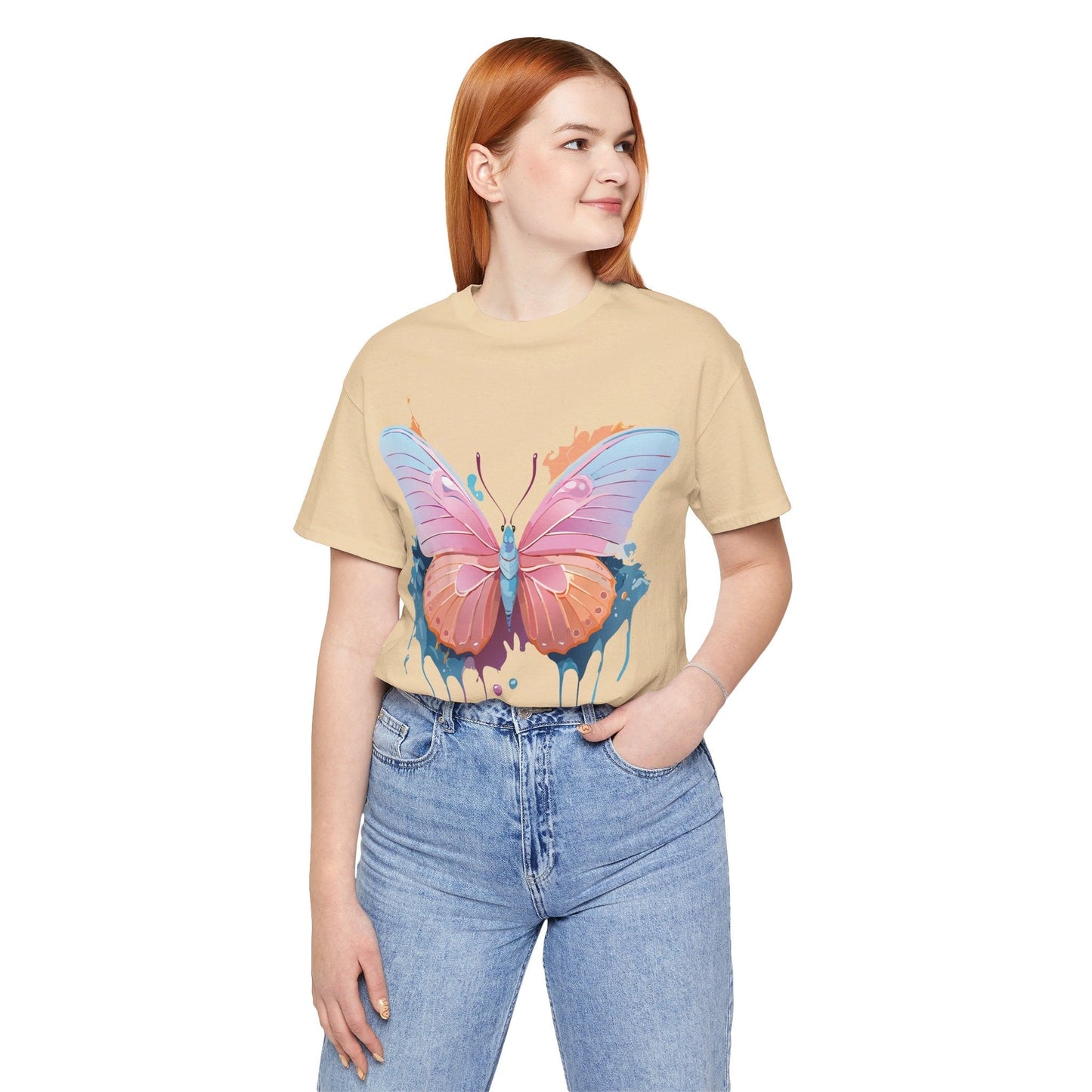 Butterfly Graphic Tee Unisex Short Sleeve Adelpha Vintage Art Shirt