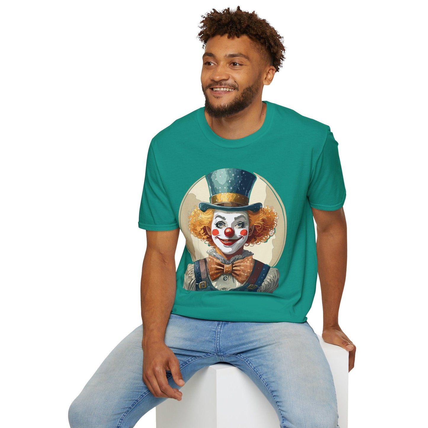 Clown Shirt Unisex T Shirt With Clown Circus Theme Funny Man Shirt Gildan Softstyle 64000