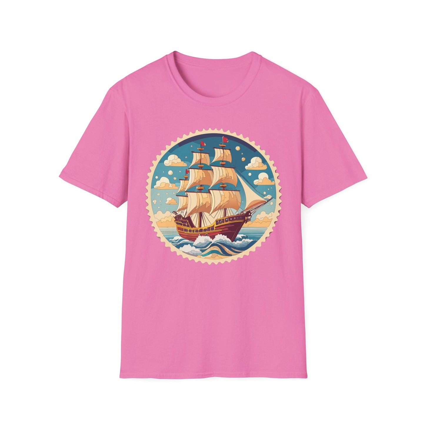 Frigate Ship T Shirt Unisex Short Sleeve 100 Percent Ring Spun Cotton Soft Tee Gildan 64000