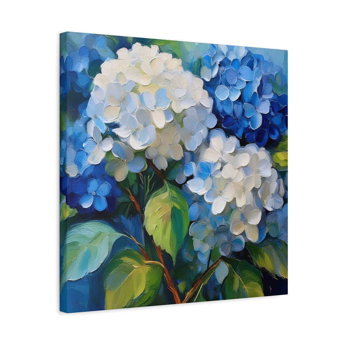 Hydrangeas Print Canvas, Flowers Oil Paint Print 20x20, 24x24, 30x30, 32x32, 36x36, Floral Art Design Print Non-Frame MC-31