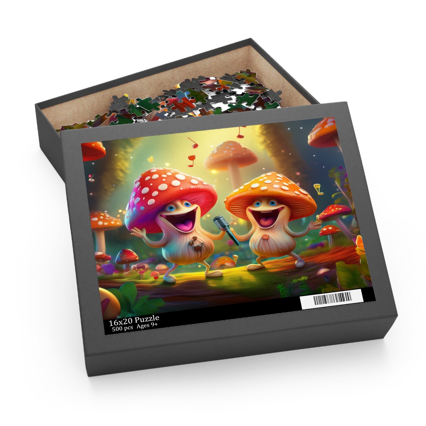 Mushrooms Puzzle 500-Chipboard Pieces in Box | Kids Puzzles Size: 16" x 20",  Ages 9+ and Family pn27