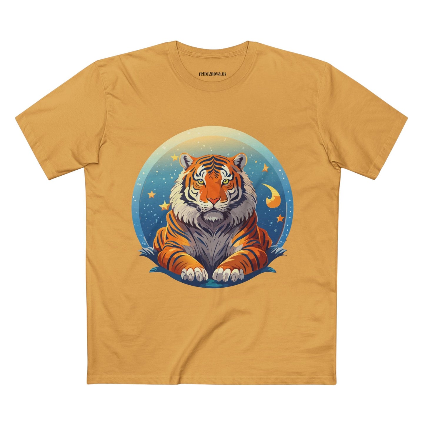 Tiger Animal Shirt Unisex Premium Cotton Tee With Original Art Design By Retro2Nova Soft Comfortable Everyday Wear